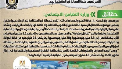 الحكومة ترد على شائعة تكليف الرائدات الريفيات بجمع بطاقات بعض الأسر لصرف منحة العمالة غير المنتظمة لهم