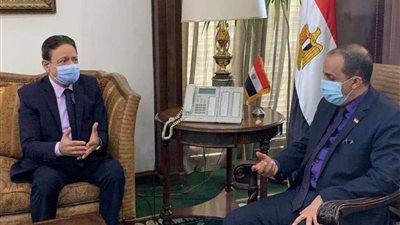 كرم جبر يستقبل وزير الإعلام اليمني بماسبيرو