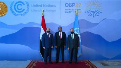 السيسي والأمين العام للأمم المتحدة يستقبلان رئيس وزراء إثيوبيا