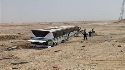 ارتفاع ضحايا حادث انقلاب أتوبيس نقل جماعي بقنا لـ 38 مصاب