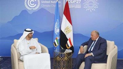 سامح شكري يستقبل وزير الصناعة والتكنولوجيا بالإمارات