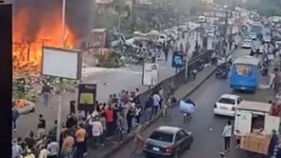 بالصور.. الحماية المدنية تسيطر على حريق سوق غزة بالموسكي