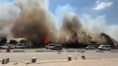 بالفيديو.. حريق ضخم بـ