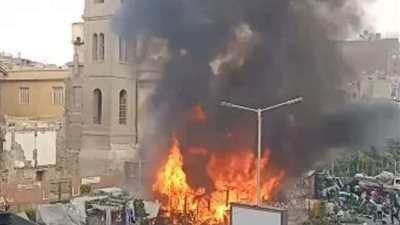 السيطرة على حريق سوق الجملة بأكتوبر