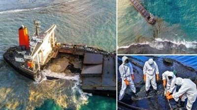 تفاصيل انشطار سفينة النفط اليابانية المنكوبة إلى نصفين