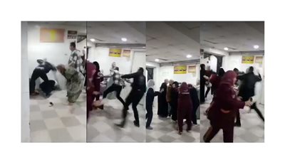 شاهد مشاجرة بالعصي والشباشب وصراخ وإجهاض بمستشفى قويسنا بالمنوفية