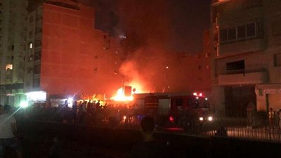 حريق هائل في منطقة نصر الدين بالهرم