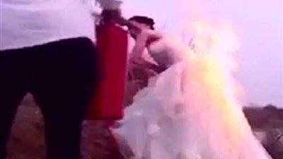 العناية الإلهية تنقذ عروسين من حريق هائل