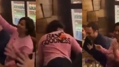 مقطع فيديو مثير لشيرين عبدالوهاب برفقة زوجها في أحد الملاهي الليلية