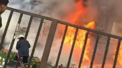 أصيب عامل.. حريق هائل بسبب انفجار خزان غاز بمصنع أسمنت في قنا