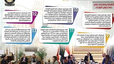 بالإنفوجراف.. حصاد مجلس الوزراء الأسبوعي لقاءات خارجية واجتماعات وقرارات