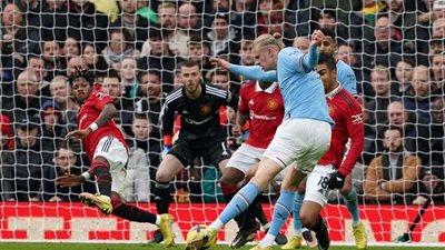 التعادل السلبي يحسم مباراة مانشستر يونايتد ومانشستر سيتي في الشوط الأول