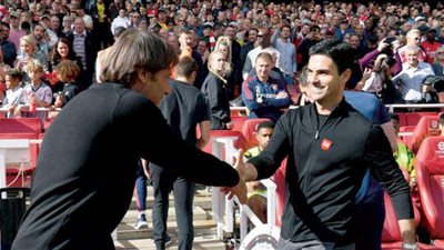 أرتيتا يكتم صيحة ديك توتنهام , وكونتي عاجز أمام فرق القمة