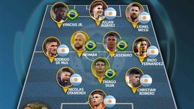 ميسي على رأس التشكيل المثالي في أمريكا الجنوبية 2022.. وغياب نيمار