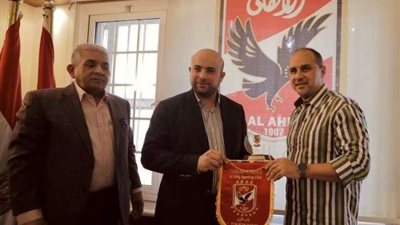 شاهد.. وفد الديوانية العراقي يزور النادي الأهلي