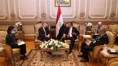 رئيس خارجية الشيوخ يستقبل كريستيان برجر سفير الاتحاد الاوروبي بمصر