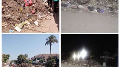 تلال القمامة تغزو شوارع منقباد بسبب عدم رفع مخلفات الترع والري