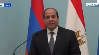 الرئيس السيسي: أكدت مع رئيس أرمينيا على زيادة حجم التبادل التجارى
