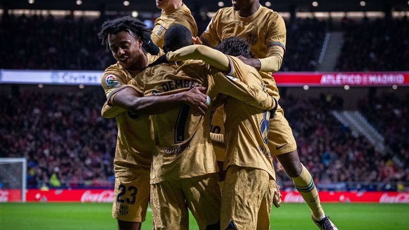 إحتفال لاعبي برشلونة