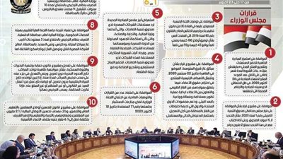 بالإنفو جراف.. الحصاد الأسبوعي لمجلس الوزراء