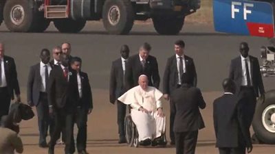 بابا الفاتيكان يبدأ زيارته لجنوب السودان