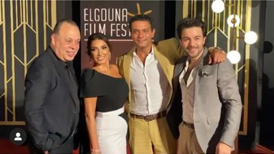 برفقة زوجها.. إطلالة مبهجة لـ روجينا في مهرجان الجونة