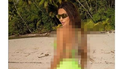 شاهد.. كيم كارداشيان في إطلالة مثيرة للجدل من المسبح