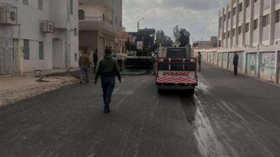 الطرق والنقل: الانتهاء من رصف طريق روض اسكندر بمدينة أبوصوير