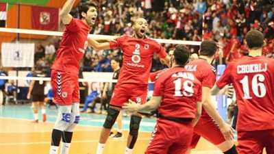 رجال طائرة الأهلي في مواجهة طلائع الجيش بدوري السوبر
