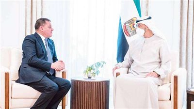 محمد بن زايد يلتقي عبد الحميد الدبيبة لبحث سبل التعاون المشترك