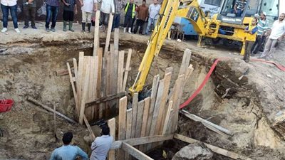 إصلاح عطل المياه بمدينة الخانكة