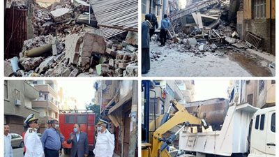 بالصور.. انهيار عقار مكون من 5 طوابق بشارع رياض بأسيوط
