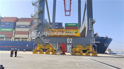 محطة تحيا مصر متعددة الأغراض تستقبل إحدى السفن العملاقة