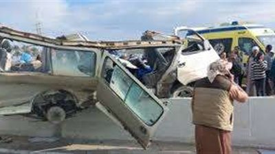 إصابة 6 أشخاص في حادث تصادم ميكروباص وملاكي أعلى دائري المريوطية