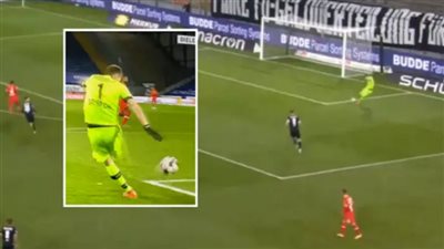 شاهد.. حارس مرمى في الدوري الألماني يسجل 