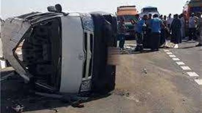 إصابة 7 أشخاص في حادث أنقلاب ميكروباص بالشرقية