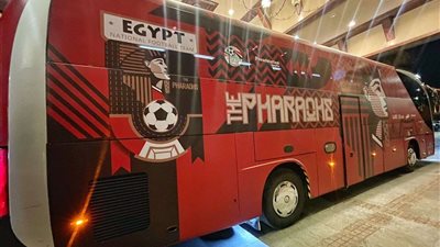 تصميم فرعوني لأتوبيس منتخب مصر قبل مباراتي مالاوي
