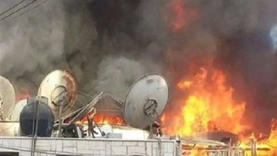 حريق هائل في مجمع المحاكم الرئيسي بدمشق
