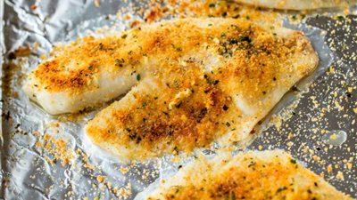 طريقة سهلة لإعداد فيليه البلطي المشوي بالبقسماط والزعتر