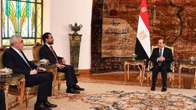 السيسي يستقبل رئيس مجلس النواب العراقي في القاهرة