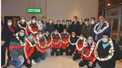 بعثة المنتخب الوطني للجودو تصل القاهرة بعد فوزها ببطولة إفريقيا وتأهلها لأولمبياد طوكيو