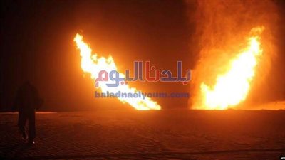 انفجار خط الغاز غرب العريش