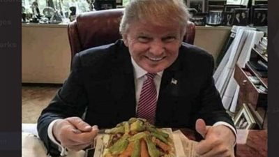 ترامب يأكل 