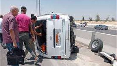 إصابة 7 أشخاص في حادث انقلاب ميكروباص بالمنيا