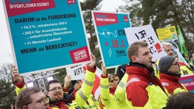 وقفة احتجاجية لعمال المطارات الألمانية تتسبب في توقف العمل