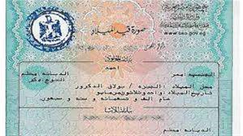 شهادة الميلاد أونلاين
