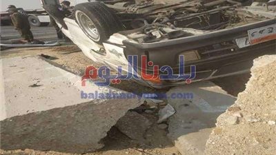 مصرع 3 أشخاص و إصابة 8 آخرين في حادث انقلاب ميكروباص ببني سويف