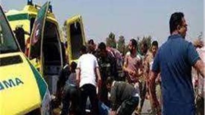 إصابة 4 أشخاص إثر إنقلاب ميكروباص بالبحيرة