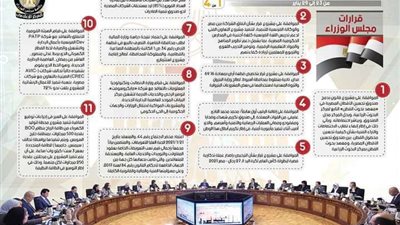 إنفوجراف... الحصاد الأسبوعي لمجلس الوزراء خلال الفترة من 23 يناير إلى 29 يناير