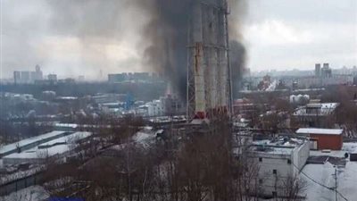 حريق هائل يضرب العاصمة الروسية موسكو.. فيديو